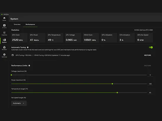 Aplicación Nvidia versión 1.0